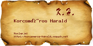 Korcsmáros Harald névjegykártya